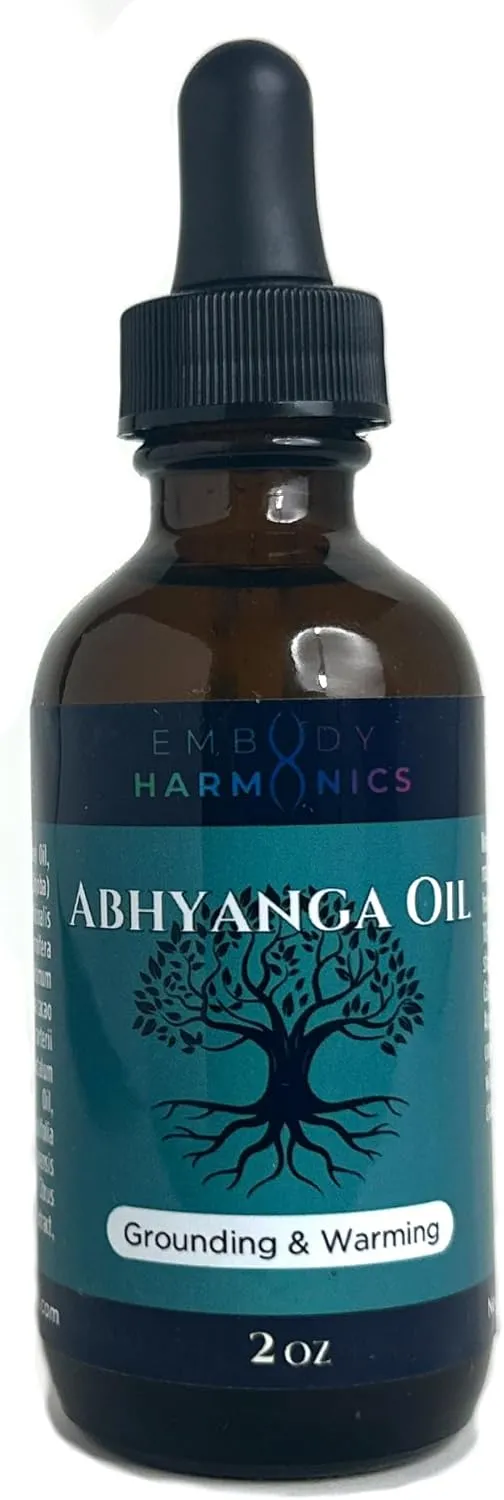 Abhyanga Body Oil – Ayurvedic Self-Massage Oil with Ashwagandha, Tulsi & Calendula – Organic Sesame & Jojoba – Vata Balancing, Grounding & Nervous System Support – 2 oz