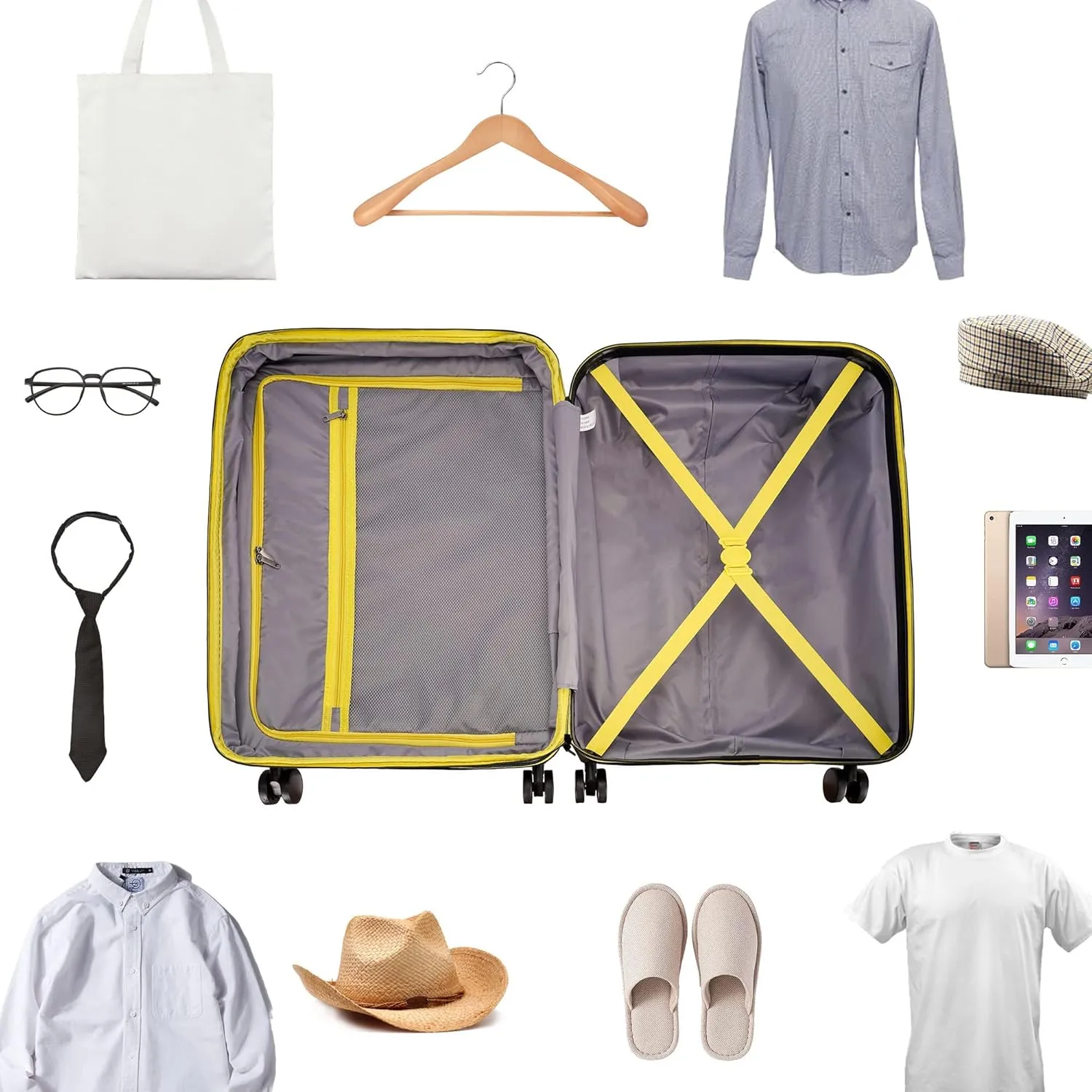 ABS Luggage with TSA Locks,20inch Carry-On Expandable, and Friction-Resistant in Dark green Spinner Suitcases