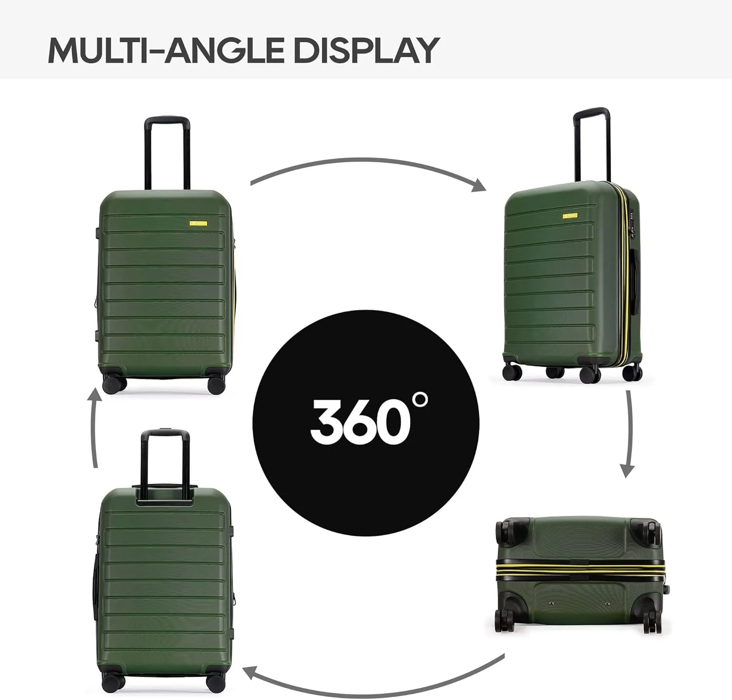 ABS Luggage with TSA Locks,20inch Carry-On Expandable, and Friction-Resistant in Dark green Spinner Suitcases