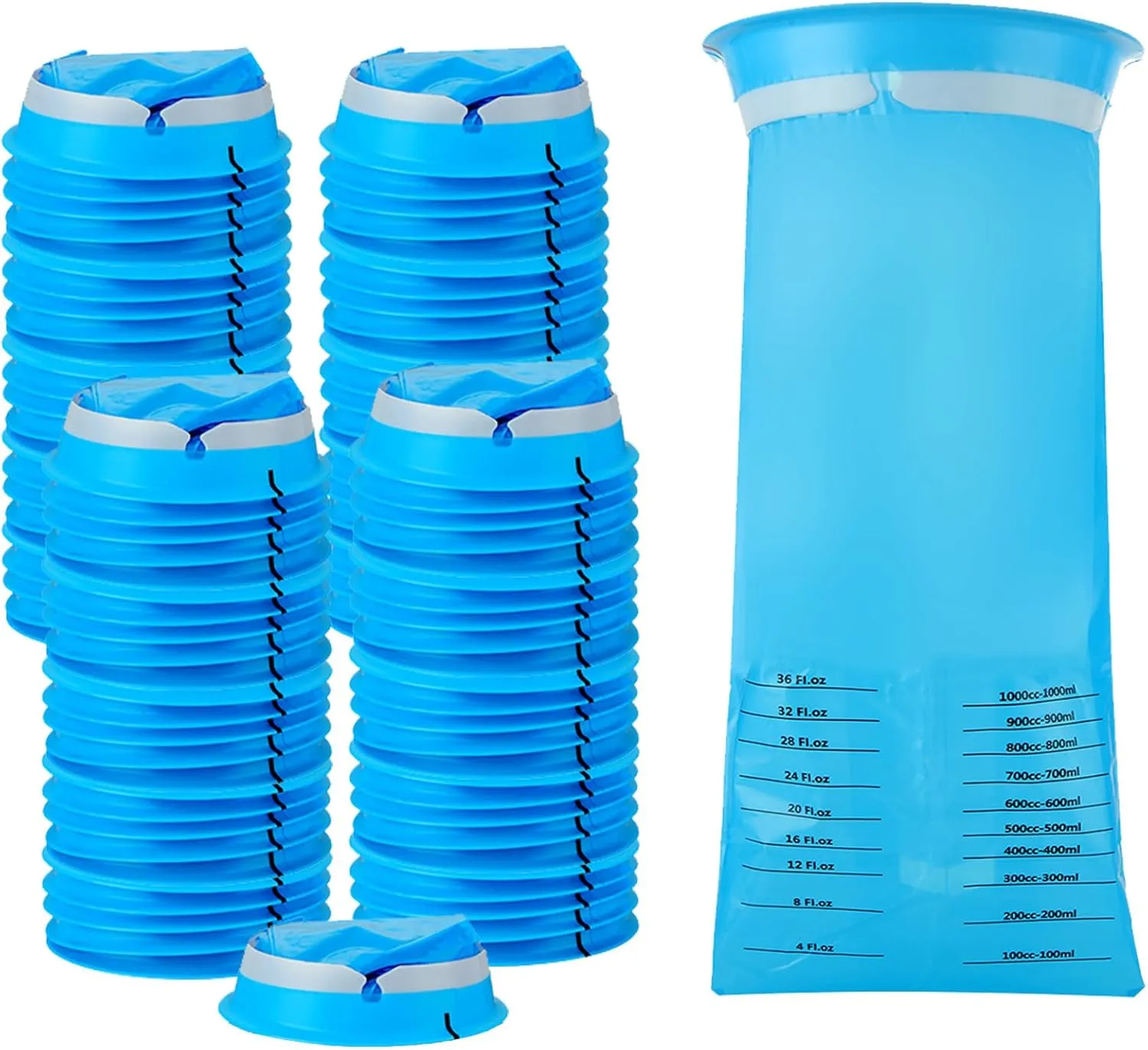 Acrux7 Vomit Bags Disposable for Car 100 Pack Emesis Bag 1000ml Throw Up Bags Disposable Air/Car Sickness Bags for Travel Car Sea Air Motion Sickness Morning Sickness (Blue)
