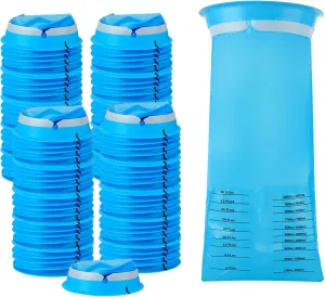 Acrux7 Vomit Bags Disposable for Car 100 Pack Emesis Bag 1000ml Throw Up Bags Disposable Air/Car Sickness Bags for Travel Car Sea Air Motion Sickness Morning Sickness (Blue)