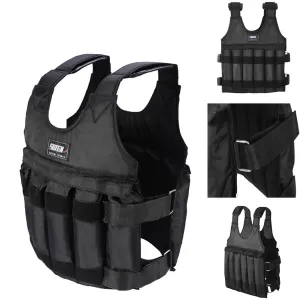 Adjustable Weighted Vest Up to 110LB with 12 Bags Workout Weight Vest Exercise Training Fitness Jacket Running Vest for Man Woman (Not Including Sand and Steel)