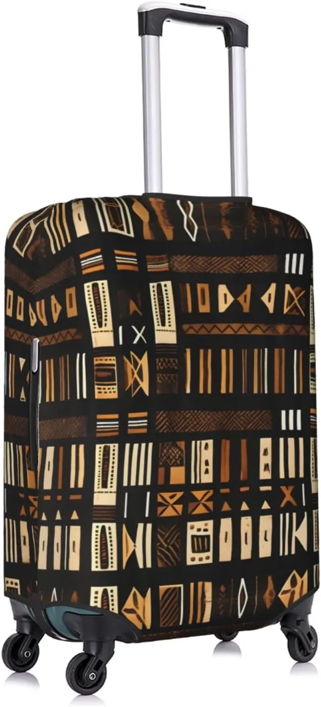 African Mud Cloth Tribal Print Luggage Cover For Suitcases, Elastic Travel Bag For Luggage, Stylish Design