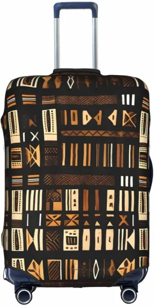 African Mud Cloth Tribal Print Luggage Cover For Suitcases, Elastic Travel Bag For Luggage, Stylish Design
