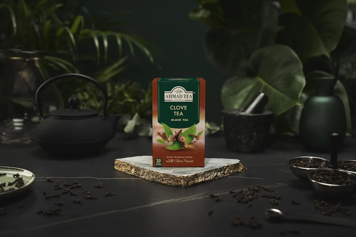 Ahmad Tea Black Tea, Clove Teabags, 20 ct (Pack of 6) - Caffeinated & Sugar-Free