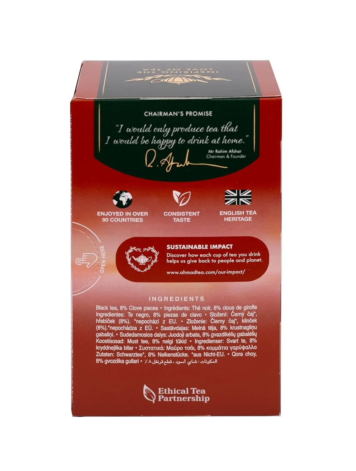 Ahmad Tea Black Tea, Clove Teabags, 20 ct (Pack of 6) - Caffeinated & Sugar-Free