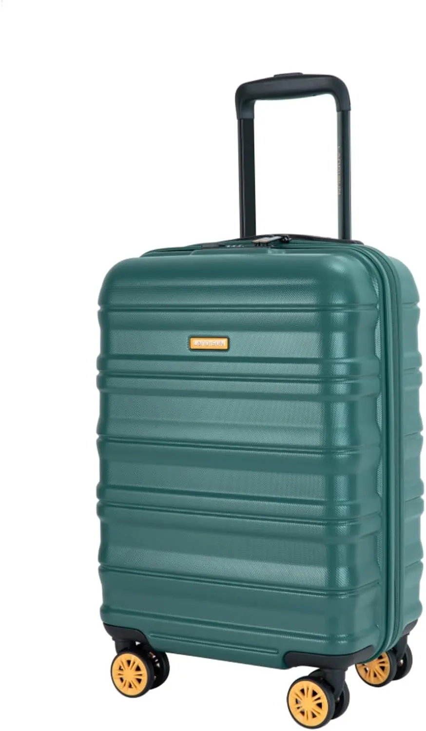 Airline Perfect 18.5" Carry On - Ultra Lightweight Hardshell Suitcase with 360° Spinner Wheels Fits Overhead Bins (Dark Green   ABS PC)