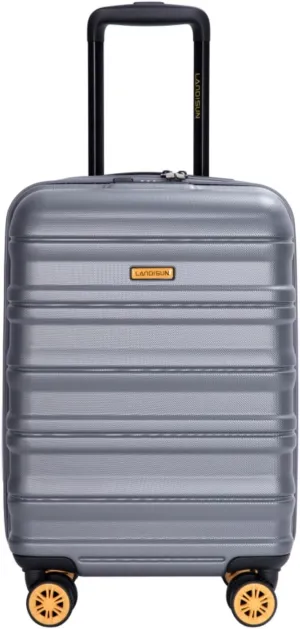 Airline Perfect 18.5" Carry On - Ultra Lightweight Hardshell Suitcase with 360° Spinner Wheels Fits Overhead Bins (DARK GREY   ABS PC)