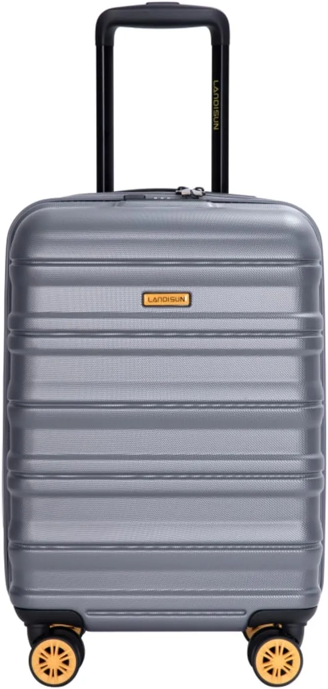 Airline Perfect 18.5" Carry On - Ultra Lightweight Hardshell Suitcase with 360° Spinner Wheels Fits Overhead Bins (DARK GREY   ABS PC)