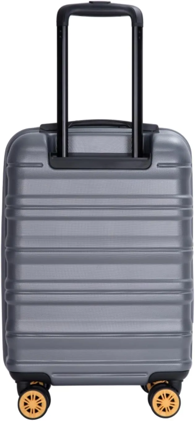 Airline Perfect 18.5" Carry On - Ultra Lightweight Hardshell Suitcase with 360° Spinner Wheels Fits Overhead Bins (DARK GREY   ABS PC)