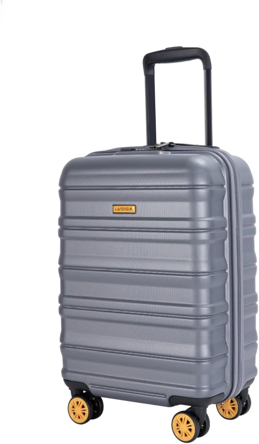 Airline Perfect 18.5" Carry On - Ultra Lightweight Hardshell Suitcase with 360° Spinner Wheels Fits Overhead Bins (DARK GREY   ABS PC)