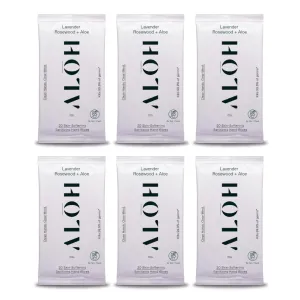 ALŌH Lavender Rosewood   Aloe Sanitizing Hand Wipes - Clean Hands, Clear Mind - On The Go Hand Sanitizer Wipes for Kids and Adults - Travel Size 6 Pack, 20ct (120 wipe)