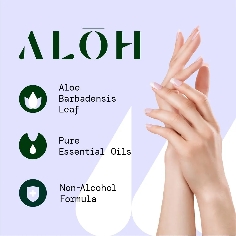 ALŌH Lavender Rosewood   Aloe Sanitizing Hand Wipes - Clean Hands, Clear Mind - On The Go Hand Sanitizer Wipes for Kids and Adults - Travel Size 6 Pack, 20ct (120 wipe)