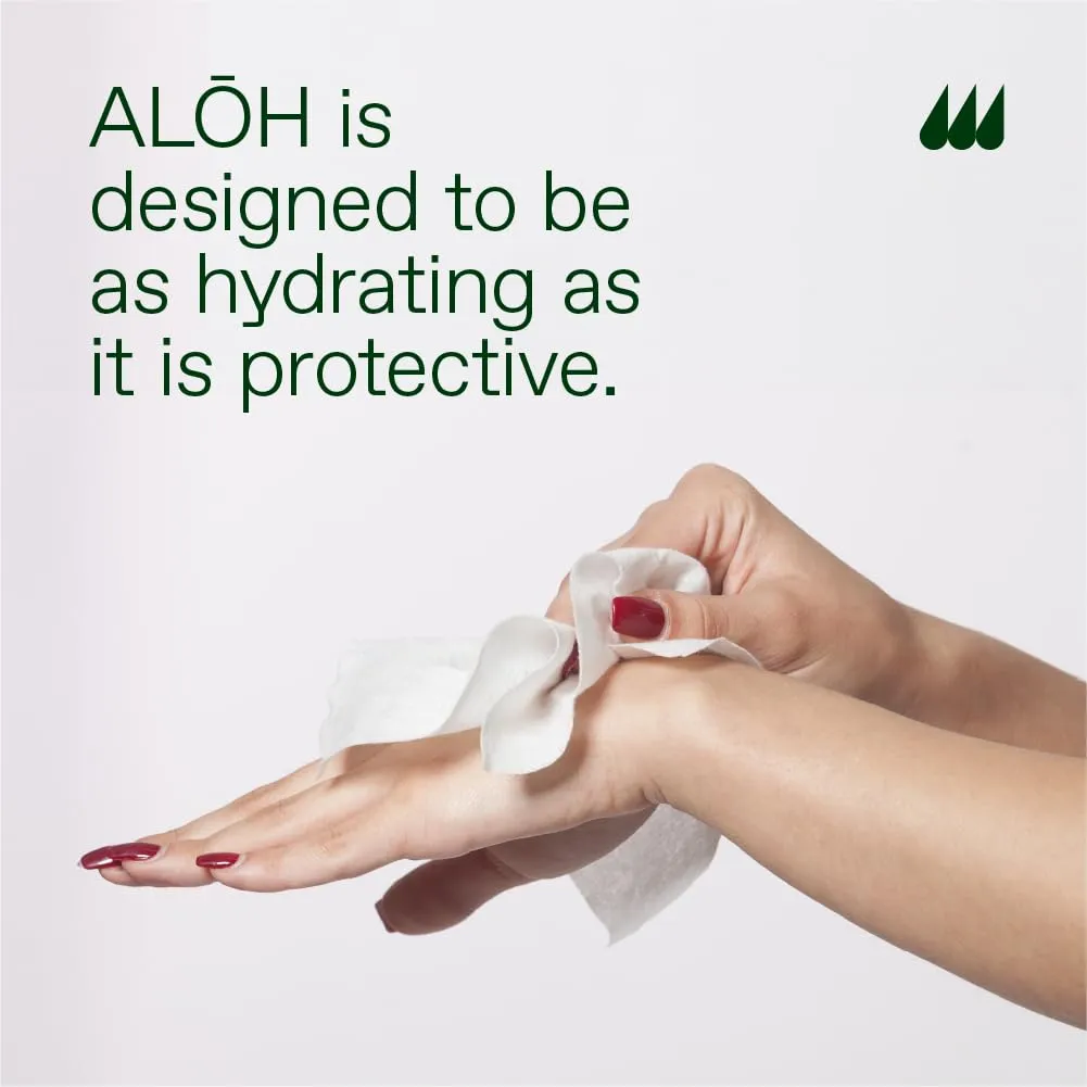ALŌH Lavender Rosewood   Aloe Sanitizing Hand Wipes - Clean Hands, Clear Mind - On The Go Hand Sanitizer Wipes for Kids and Adults - Travel Size 6 Pack, 20ct (120 wipe)