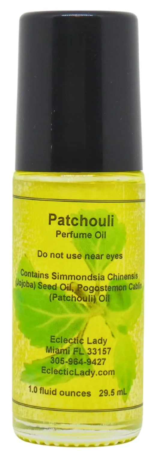 All Natural Patchouli Perfume Oil, 1.0 Oz Portable Roll-On Fragrance with Long-Lasting Scent, Delightful Essential Oils and Jojoba Oil For Daily Use