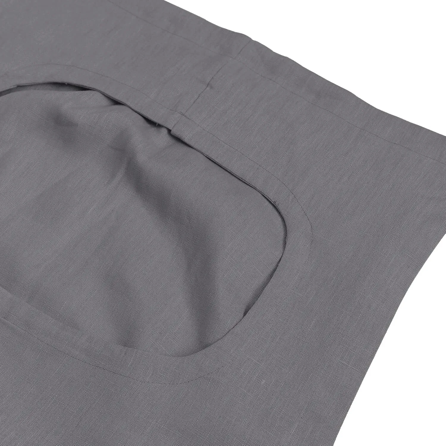 Amazhiyu Pure Linen Over The Door Laundry Hanging Hamper Bag with Bottom Zipper and Pockets Grey