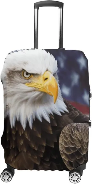 American Bald Eagle Luggage Cover Protector - Travel Suitcase Sleeve with Dual-Sided Prints, Universal Fit 18-32 Inch, Washable Anti-Scratch Travel Baggage Cover XL