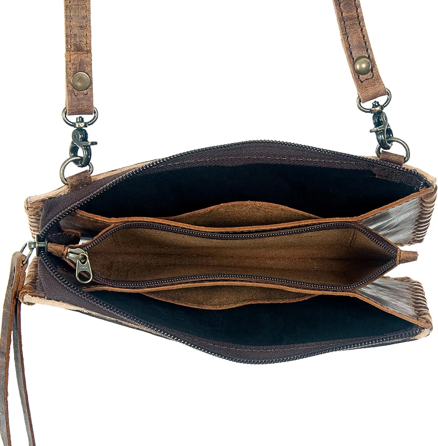American Darling ADBG535BR Wallet Hand Tooled Genuine Leather Women Bag Western Handbag Purse