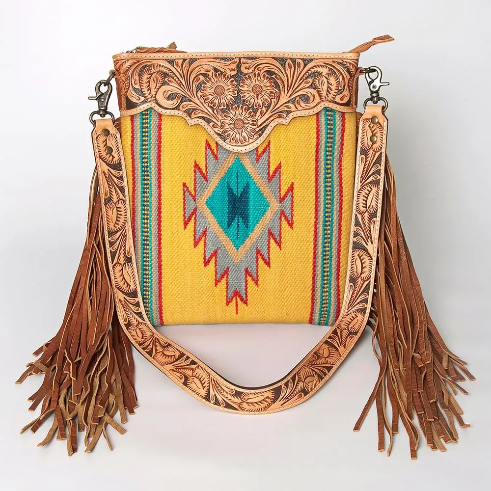 American Darling Cross Body Hand Tooled Saddle Blanket Genuine Leather Women Bag Western Handbag Purse
