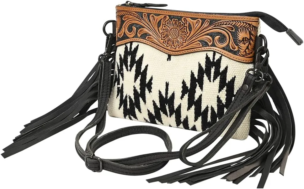 American Darling Cross Body Hand Tooled Saddle Blanket Genuine Leather Women Bag Western Handbag Purse