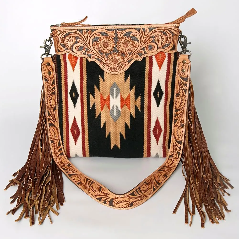 American Darling Cross Body Hand Tooled Saddle Blanket Genuine Leather Women Bag Western Handbag Purse