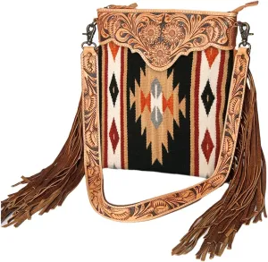 American Darling Cross Body Hand Tooled Saddle Blanket Genuine Leather Women Bag Western Handbag Purse