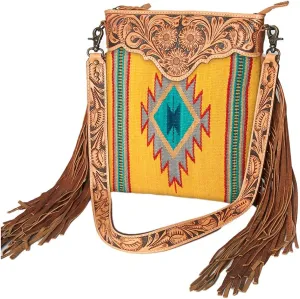 American Darling Cross Body Hand Tooled Saddle Blanket Genuine Leather Women Bag Western Handbag Purse