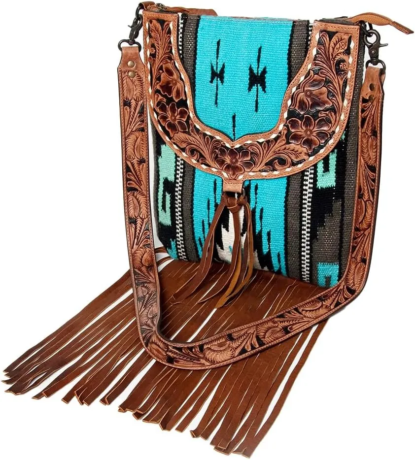 American Darling CROSS BODY I Hand Tooled Hair-on Genuine Leather women bag western handbag purse
