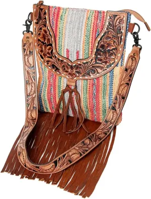 American Darling CROSS BODY I Hand Tooled Hair-on Genuine Leather women bag western handbag purse