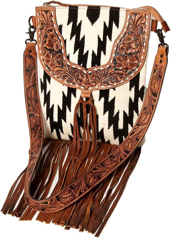 American Darling CROSS BODY I Hand Tooled Hair-on Genuine Leather women bag western handbag purse