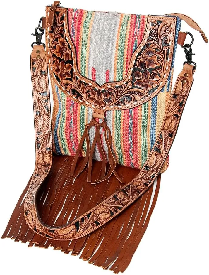 American Darling CROSS BODY I Hand Tooled Hair-on Genuine Leather women bag western handbag purse