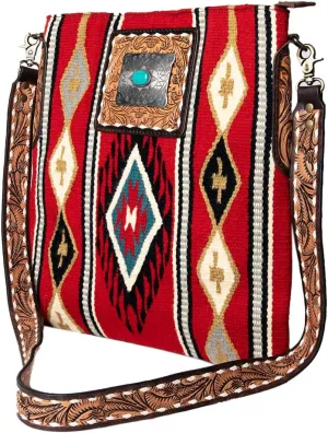 American Darling Large Crossbody Hand Tooled Saddle Blanket Genuine Leather Western Women Bag Handbag Purse | Crossbody Bag for Women | Cute Crossbody Bag | Crossbody Purse