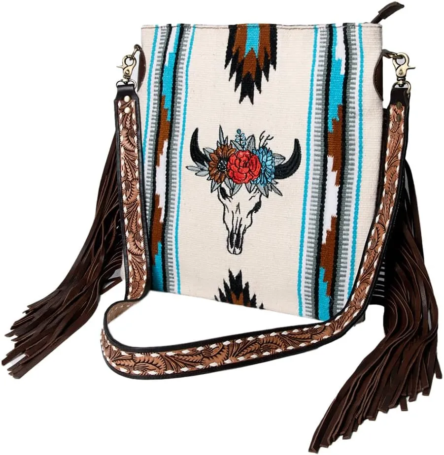 American Darling Large Crossbody Saddle Blanket Genuine Leather women bag western handbag purse