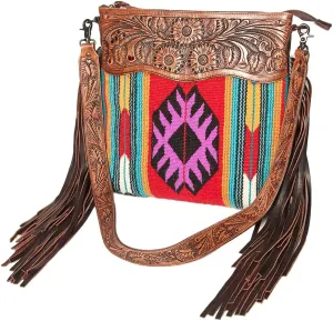American Darling Signature Crossbody Hand Tooled Saddle Blanket Genuine Leather Western Women Bag Handbag Purse | Crossbody Bag for Women | Cute Crossbody Bag | Crossbody Purse