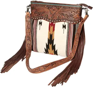 American Darling Signature Crossbody Hand Tooled Saddle Blanket Genuine Leather Western Women Bag Handbag Purse | Crossbody Bag for Women | Cute Crossbody Bag | Crossbody Purse