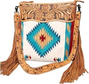 American Darling Signature Crossbody Hand Tooled Saddle Blanket Genuine Leather Western Women Bag Handbag Purse | Crossbody Bag for Women | Cute Crossbody Bag | Crossbody Purse