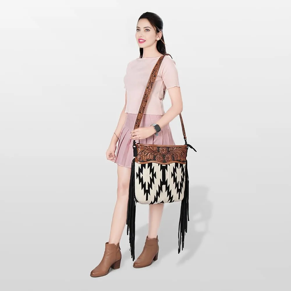 American Darling Signature Crossbody Hand Tooled Saddle Blanket Genuine Leather Women Bag Western Handbag Purse