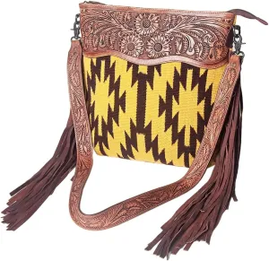 American Darling Signature Crossbody Hand Tooled Saddle Blanket Genuine Leather Women Bag Western Handbag Purse