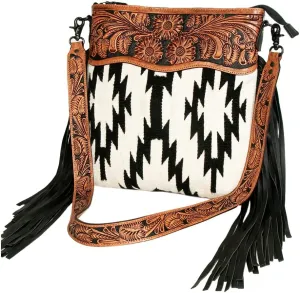 American Darling Signature Crossbody Hand Tooled Saddle Blanket Genuine Leather Women Bag Western Handbag Purse