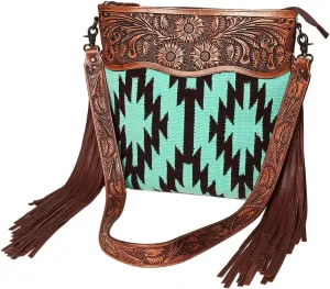American Darling Signature Crossbody Hand Tooled Saddle Blanket Genuine Leather Women Bag Western Handbag Purse