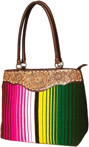 American Darling Tote Hand Tooled Saddle Blanket Genuine Leather Women Bag Western Handbag Purse