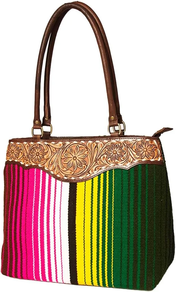American Darling Tote Hand Tooled Saddle Blanket Genuine Leather Women Bag Western Handbag Purse