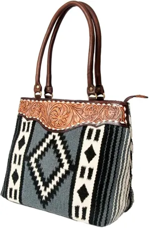 American Darling Tote Hand Tooled Saddle Blanket Genuine Leather Women Bag Western Handbag Purse