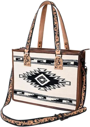 American Darling Tote Saddle Blanket Genuine Leather Women Bag Western Handbag Purse