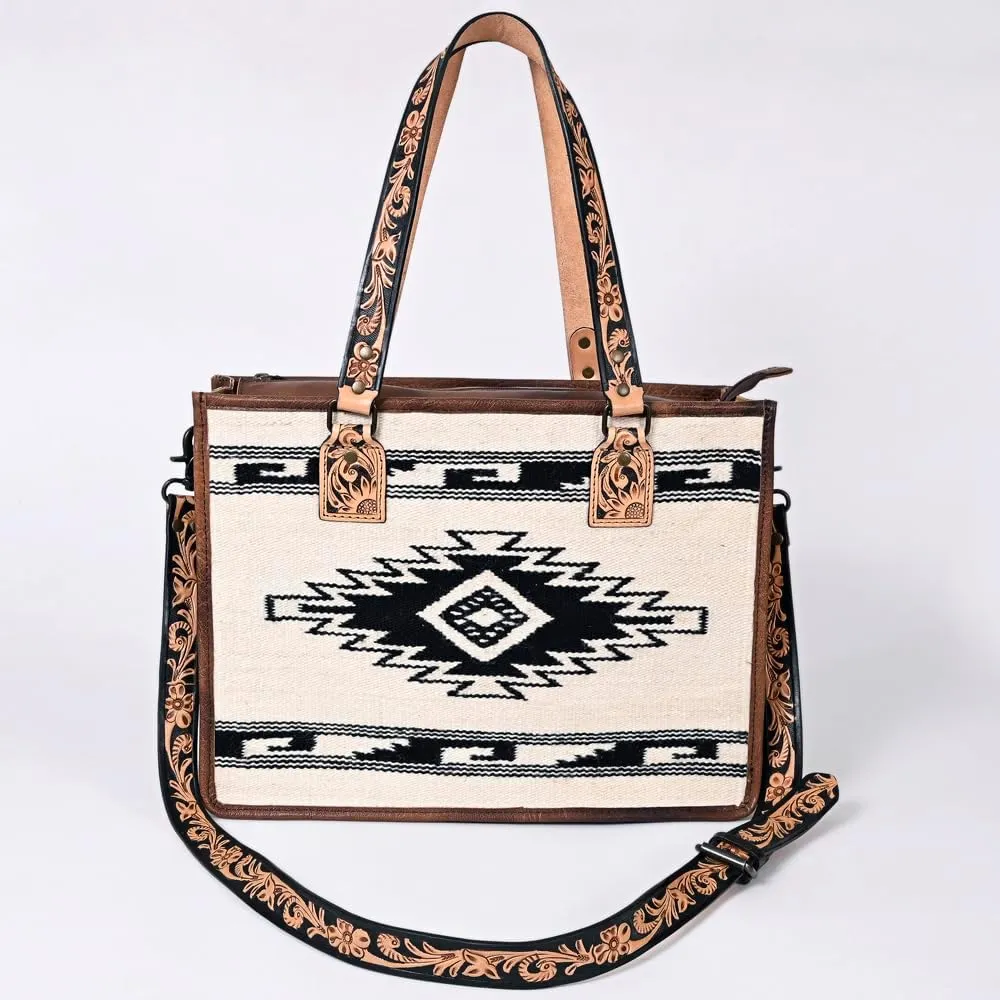 American Darling Tote Saddle Blanket Genuine Leather Women Bag Western Handbag Purse