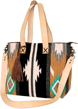American Darling Tote Saddle Blanket Genuine Leather Women Bag Western Handbag Purse
