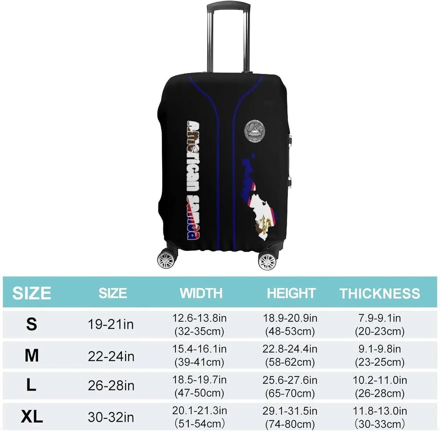 American Samoa Flag Travel Suitcase Protector Luggage Cover Protective Washable Anti-scratch Baggage Cover