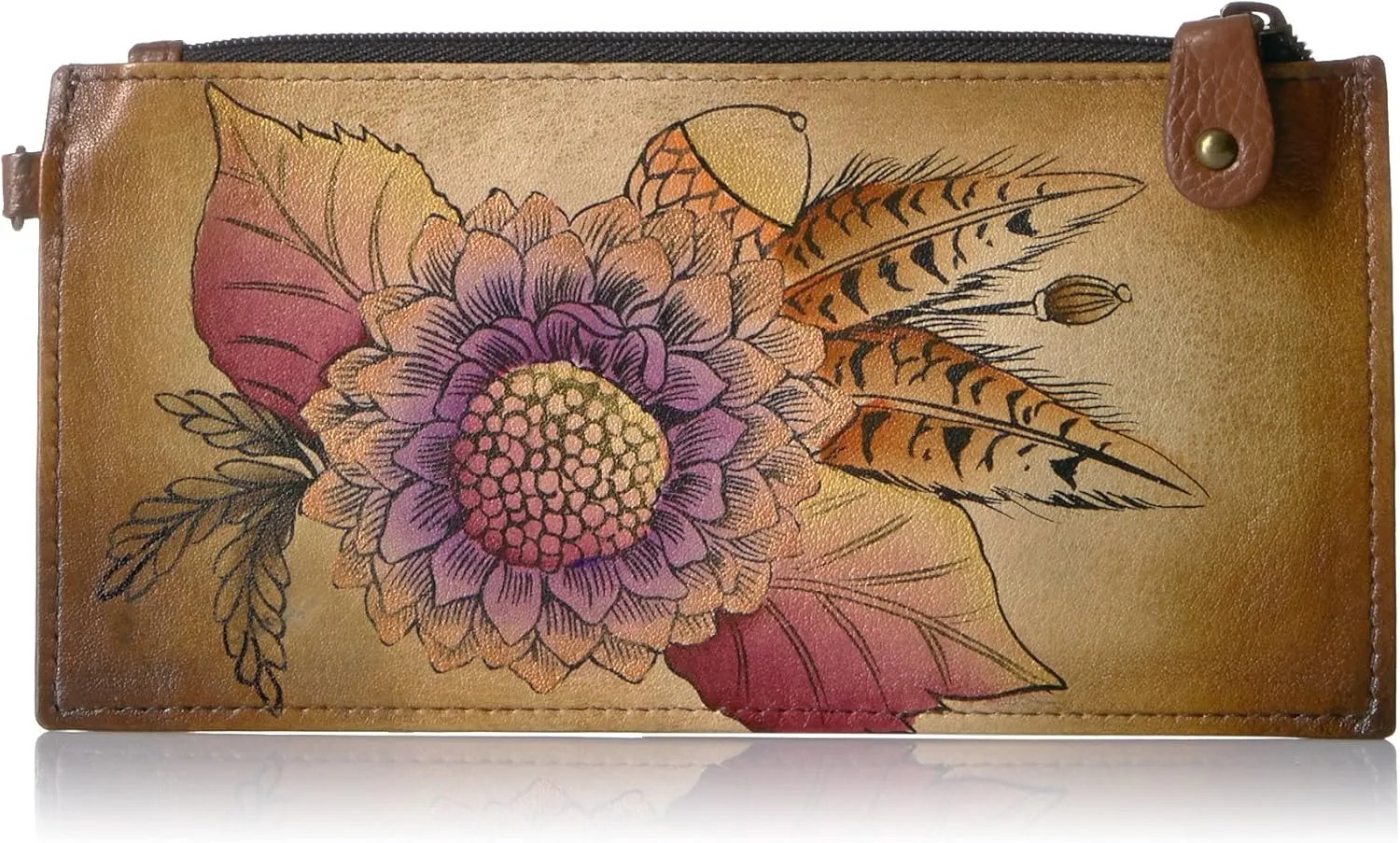 Anna by Anuschka Women's Hand Painted Genuine Leather Organizer Wallet