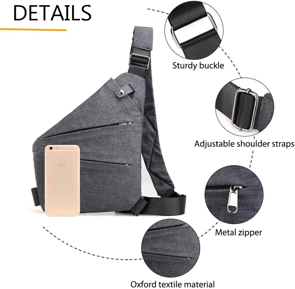 Anti Theft Travel Bag for Women Men, Anti Theft Crossbody Bags for Women with Adjustable Strap Safe Travel Bag for Men