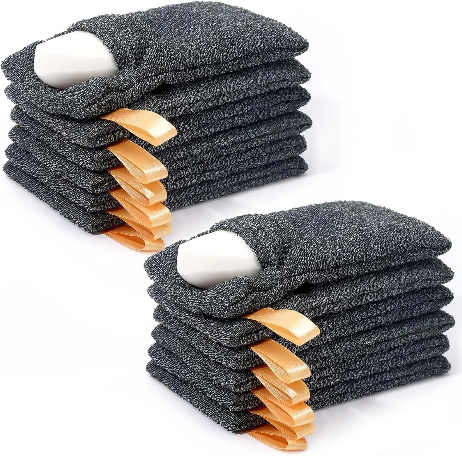 Antimbee 12-Pack Soap Pouch, Soap Exfoliating Bag, Body Scrubbers for Shower Soap Saver, Gray Mesh Bar Soap Sock for Senstive and Rough Skin